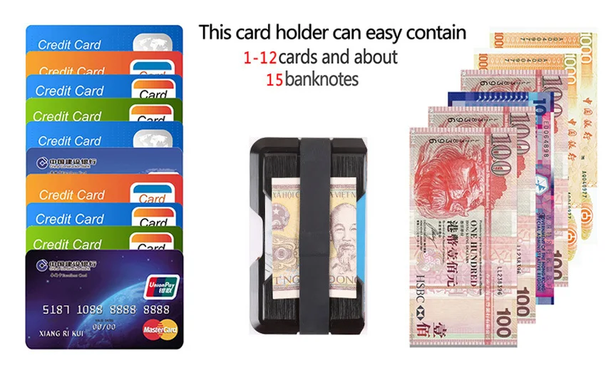 VM модный известный мужской кошелек KISS RFID авиационный алюминиевый тонкий металлический бумажник для карт мини зажим для денег держатель для кредитных карт ID