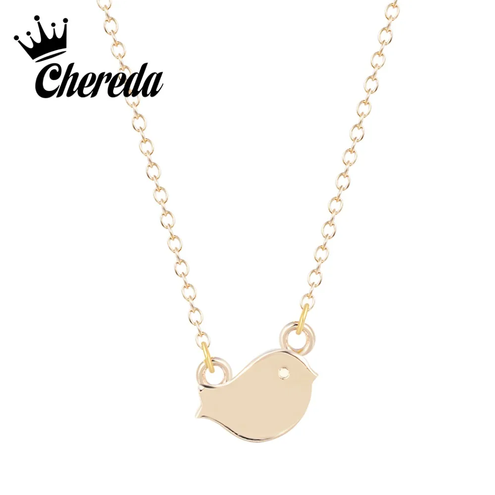 

Chereda Cute Bird Small Pendant Necklaces for Women Gold and Silver Chain Choker Party Wedding Gift Fashion Girl Jewelry