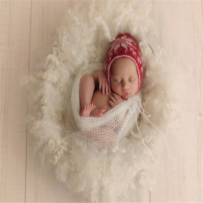 

Mohair Soft Baby Photography Props Newborn Photograph Wraps Infant Bebe Handmade Scarf 40*60cm Swaddling Accessories 9Colors