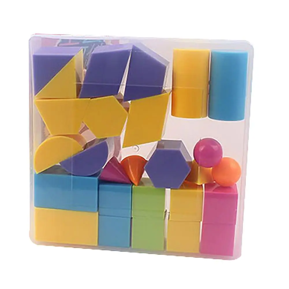 

24Pcs 3D Geometric Solid Colorful Shape Visual Aids Math Education Student Toy