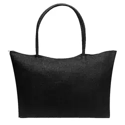 Сумка Для женщин 2018 простой Карамельный цвет большие пляжные сумки соломенные Для женщин Повседневное сумка большие сумки на ремне bolsos mujer