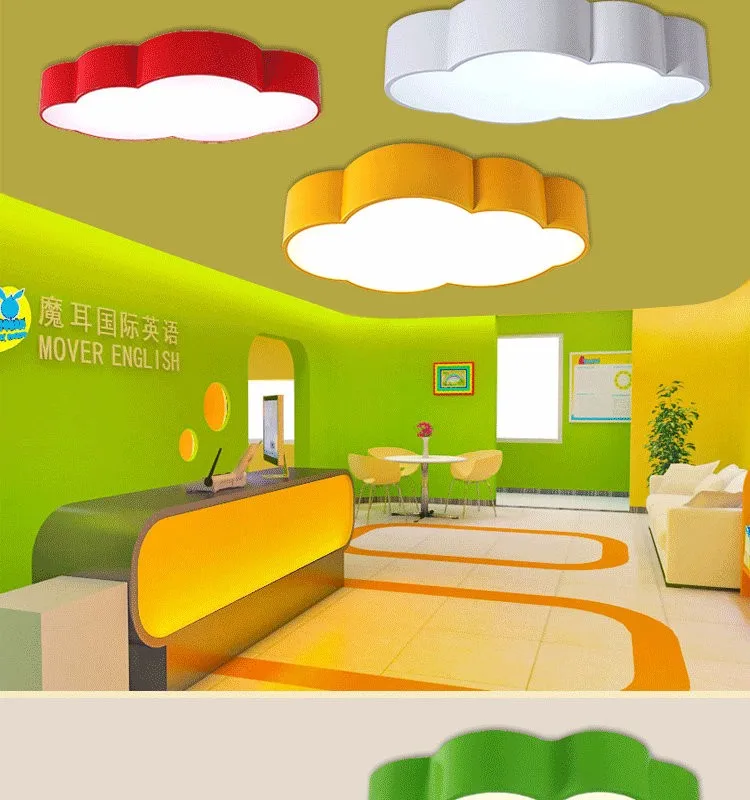 2021 Led Cloud Kids Room Lighting Children Ceiling Lamp Baby Ceiling Light With Yellow Blue Red 