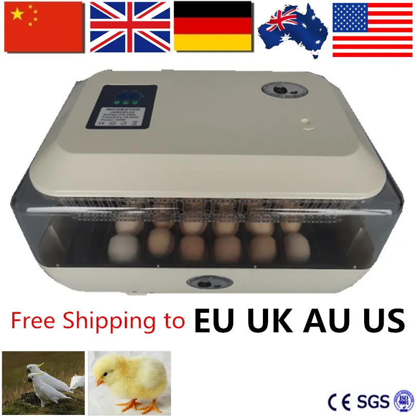 110v/220v Motors Automatic Egg Incubator Tray 24 Egg High Hatching Rate Incubator New Incubation Equipment Chicken Bird