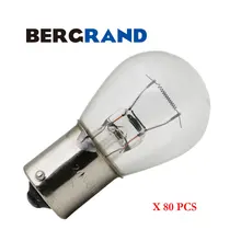 P21W S25 Грузовик Автобус Свет 24 В парковки задний фонарь 21 Вт BA15s ясно Стекло мини лампа галогенная свет сзади лампочки 80 шт