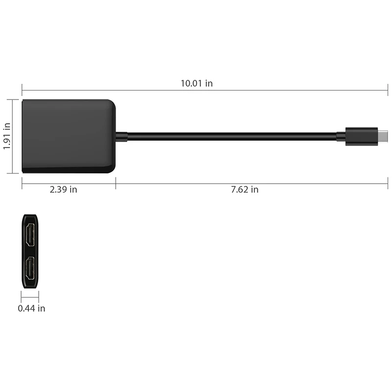 DZLST USB C к HDMI Двойной адаптер Тип 3 1 штекер двойному Женский конвертер 4 30 Гц UHD видео
