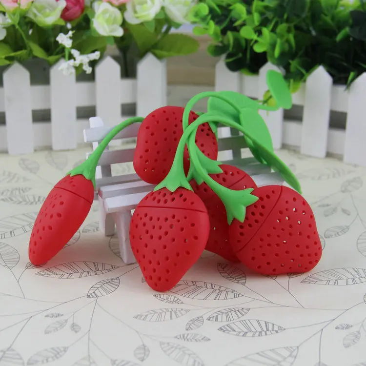 Silicone Strawberry Tea Leaf Strainer Herbal Spice Infuser Filter vbuk 