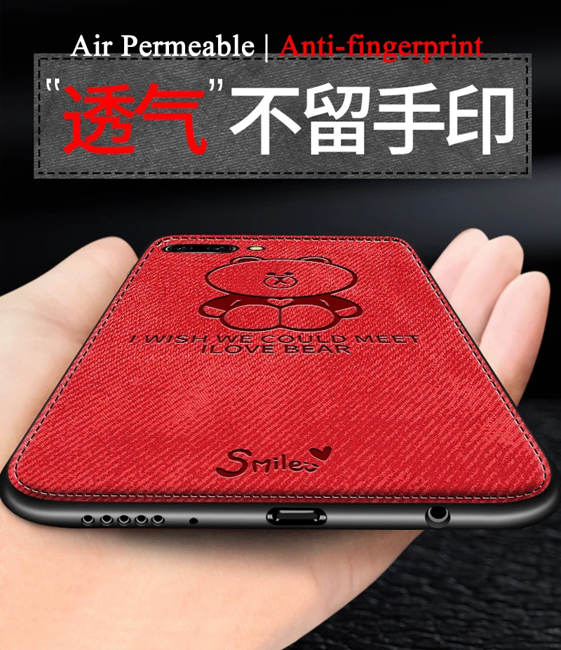 For Samsung S8/S9 warm cloth case for Galaxy S8/S9 plus bear back cover anti-fingerprint+tempered glass screen protector +strap