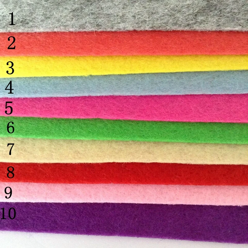 Цветовой гаммы DIY Войлок 30x20 см, 2 мм толщиной 10 шт./лот 10 видов цветов