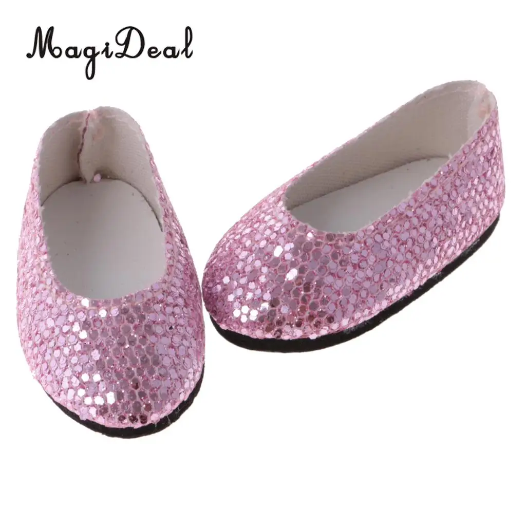 MagiDeal Bling Bling 4 Pairs Plastic Sequins Shoes for 14 Inch   Wellie Wisher Dolls Accessories