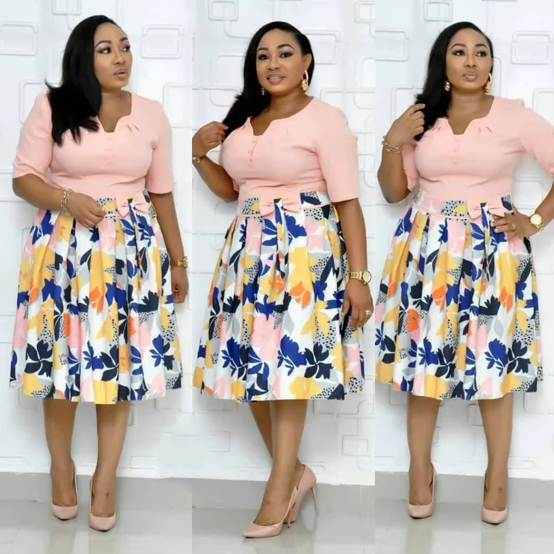 

2019 new summer sexy fashion style african women printing plus size dress L 3XL