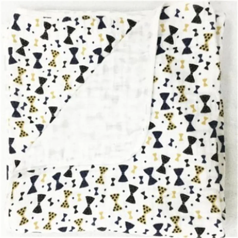2 слоя s одеяло Пеленальное детское хлопковое постельное белье муслиновое одеяло для путешествий для новорожденных Двухслойное одеяло - Цвет: Black butterfly