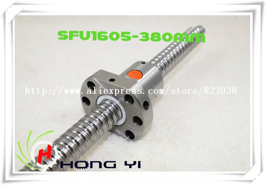 1pcs Ball screw SFU1605 L=380mm & 1pcs Ballscrew Ballnut for CNC and BK/BF12 standard processing 1pcs Ball screw SFU1605 L=380mm & 1pcs Ballscrew Ballnut for CNC and BK/BF12 standard processing
