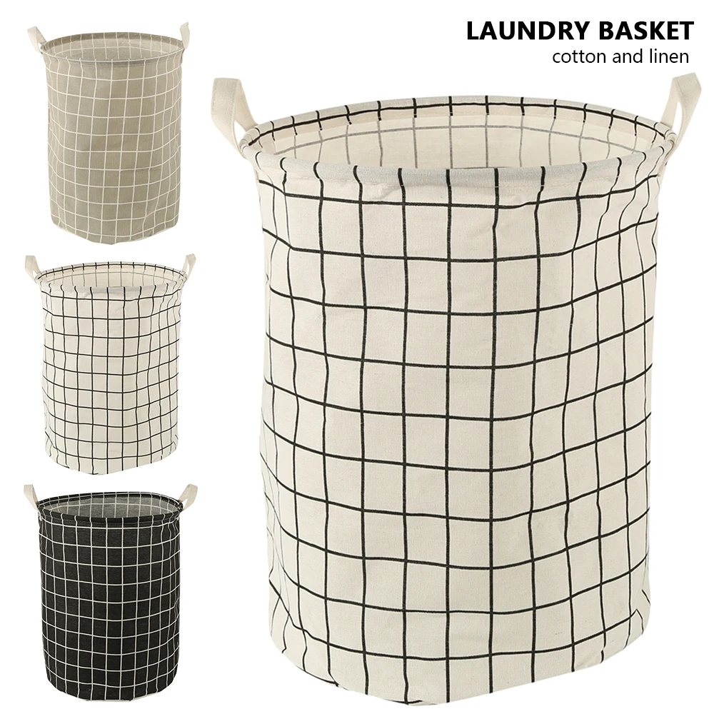 

Laundry Basket Foldable Stylish Lattice Dirty Clothes Organizer Large Toy Storage Bag Picnic Bin Home Decor Shopping Bags Print