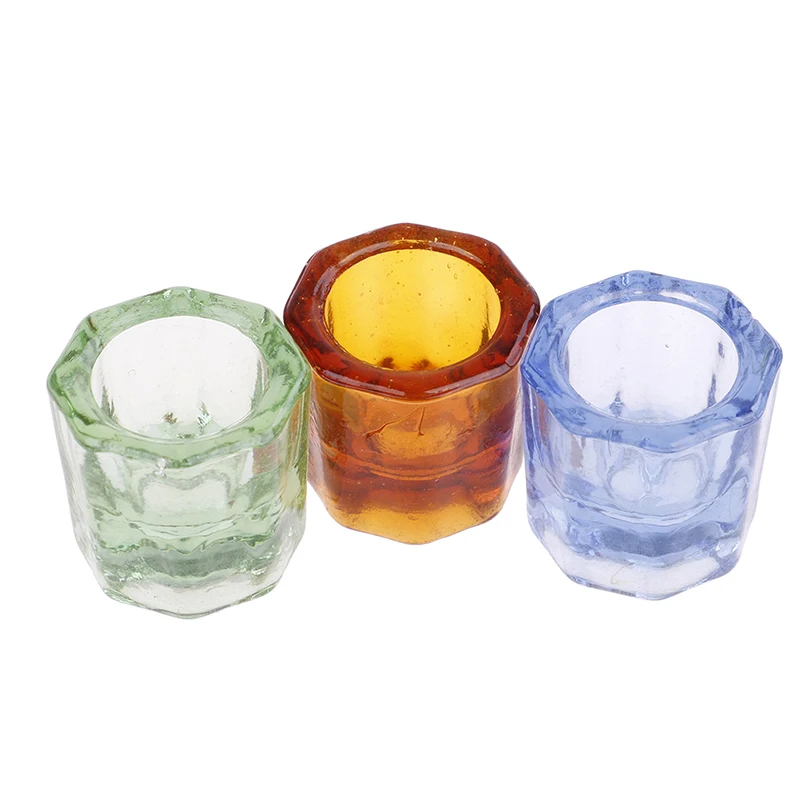 1PC Crystal Glass Dappen Dish Lid Bowl Cup Holder Manicure Equipment Nail Tool For Nail Art Acrylic Powder Liquid Glass Cup