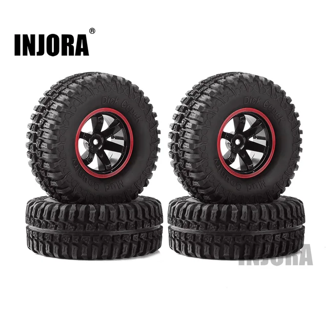 Cheap INJORA 4Pcs/set 100*39MM RC Car 1.9" Wheel Tires for 1:10 RC Rock Crawler Axial SCX10 D90 Tamiya CC01 
