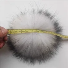 Белые меховые шарики для вязаных шапок шарфы 15 см Настоящий мех енота помпон для шапок шапки сумки брелок одежда меховые аксессуары