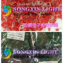 1000 шт, толщина 3 мм, зеленый и красный светодиодный светоизлучающий диод/F3 светодиодный зеленый Цвет светодиодный Диод супер яркий 620-625/570-575nm