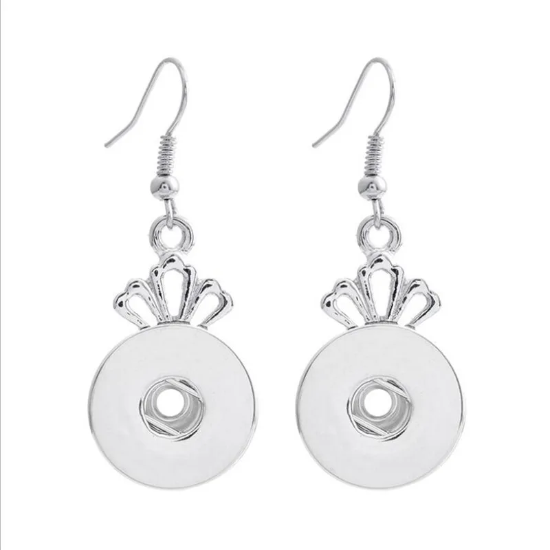 18mm Ginger Snaps Earrings Snap Button Dangle Crown Earrings Trend