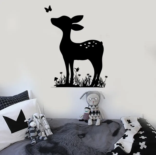 fawn deer wall decal kids bedroom vinyl nursery wall stickers for