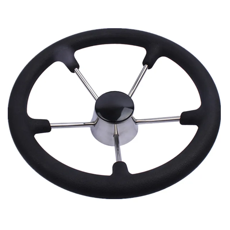 15.5" Steering Wheel with Polyurethane Foam Black Fits 3/4" Shaft boat
