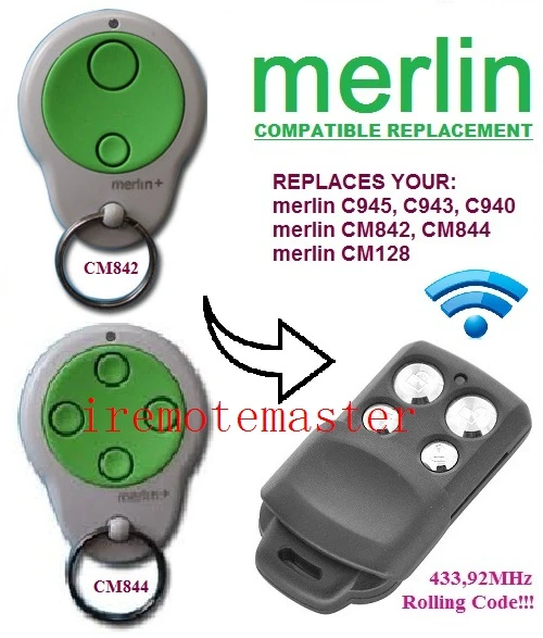 after market Merlin Plus replacement remote ,Merlin plus transmitter ,Merlin plus openers after market peccinin remote control 433mhz replacement