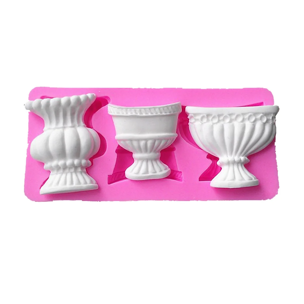 Latest Design MK 551 European classical flower vase Silicone Mold,Sugar