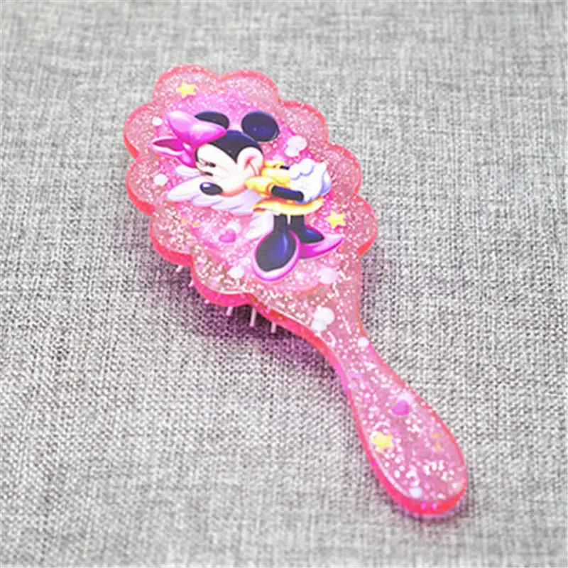 Disney Minnie Kids GentleAnti-статическая щетка Клубок влажная сухая щетина ручка распутывающая расческа ледяная королева кудрявые щетки для волос