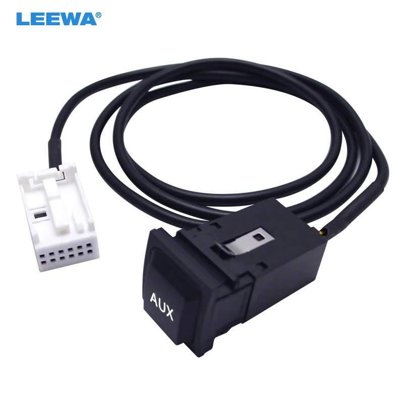 

LEEWA Car Audio AUX Cable Plug With Switch For VW Golf GTI Jetta MK6 Sagitar SciroccoRCD510/300/310 #CA1868