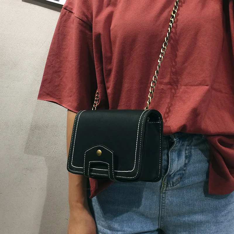 Винтаж Для женщин мини сумка цепь квадратный Cross Body моды Цвет коричневый мешок|chain