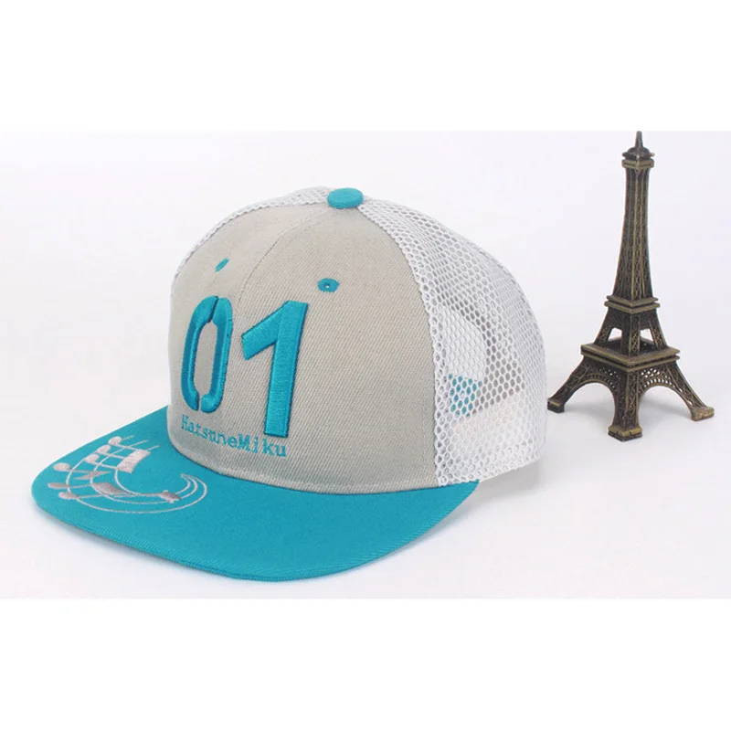 

Hatsune Miku Cosplay Anime Baseball Cap Peaked Snapback Mesh Hat for Men Women