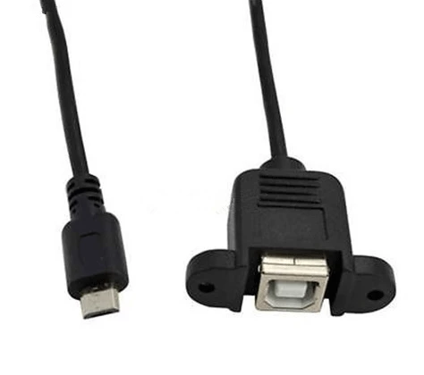 50 шт./лот см 5Pin Micro USB B Male to USB2.0 Female Socket Data Cable Line Printer Panel Mount| |