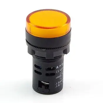 

(10) 380VAC 22mm Diameter Yellow LED Power Indicator Signal Light 50mm Height