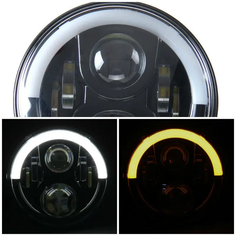 7inch Daymarker led headlight black1800