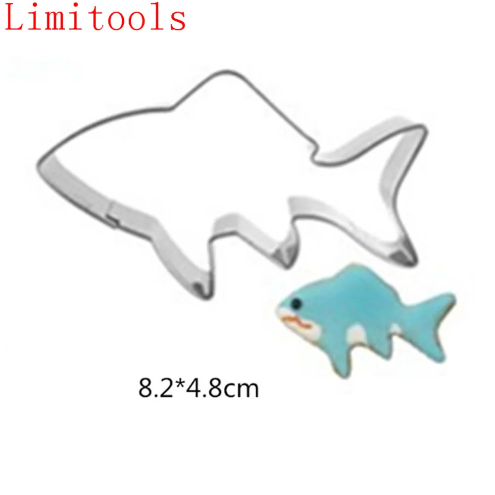 Moule A Biscuits En Acier Inoxydable En Forme De Requin Fondant Bricolage Diy Sugarcraft 3d Emporte Pieces De Patisserie Outils A Gateaux 1 Piece Aliexpress
