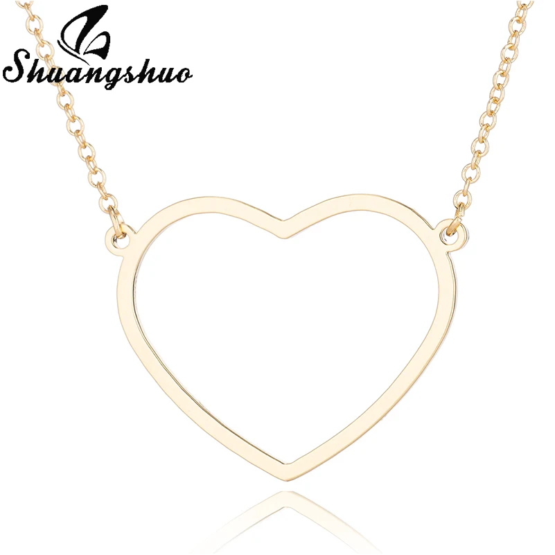 Shuangshuo Twin Peaks Pendant Necklace For Women Stainless