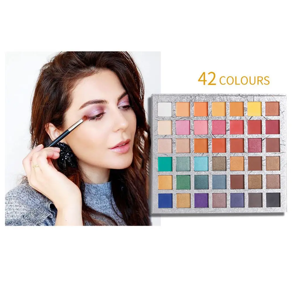 

QIBEST Matte 42 Colors Eyeshadow Pallete Professional Nude Makeup Palletes Paletas De Sombra De Rose Shimmer Eyeshadow Palette