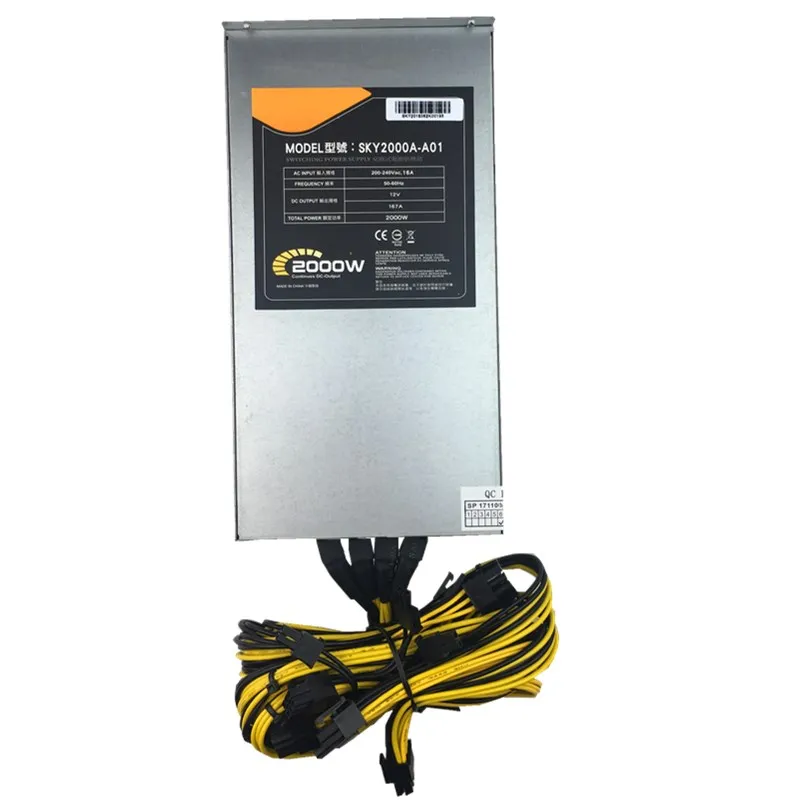 1U 2000 W امدادات الطاقة التعدين إمدادات بطاقة الآلة مينر GPU الطاقة 2000 W جهاز تعدين بيتكوين PC امدادات الطاقة PSU ل ETH Ethereum