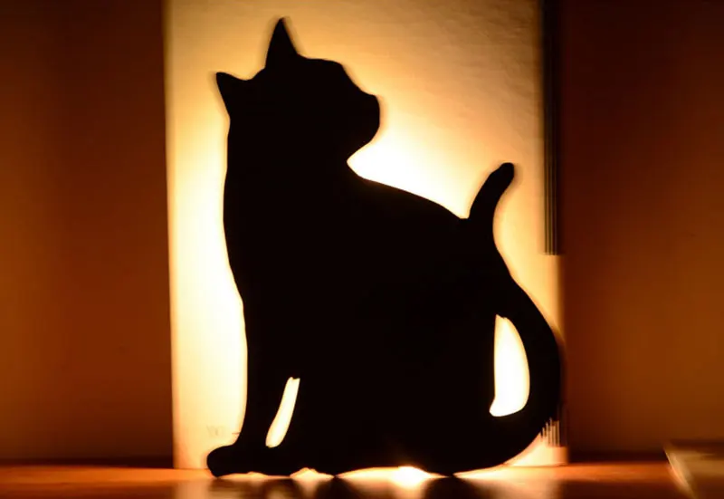 Light and Voice Sensor LED Dog Night Light Cute Cat Night Lamp Baby Nursery Lamp Battery Powered Wall Lamp For Home Decoration (5)