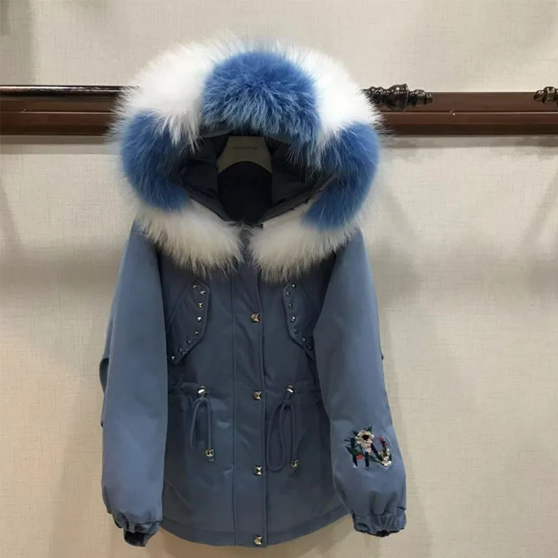 

Winter jacket women's loose down jacket white down jacket thick thermal overcoat