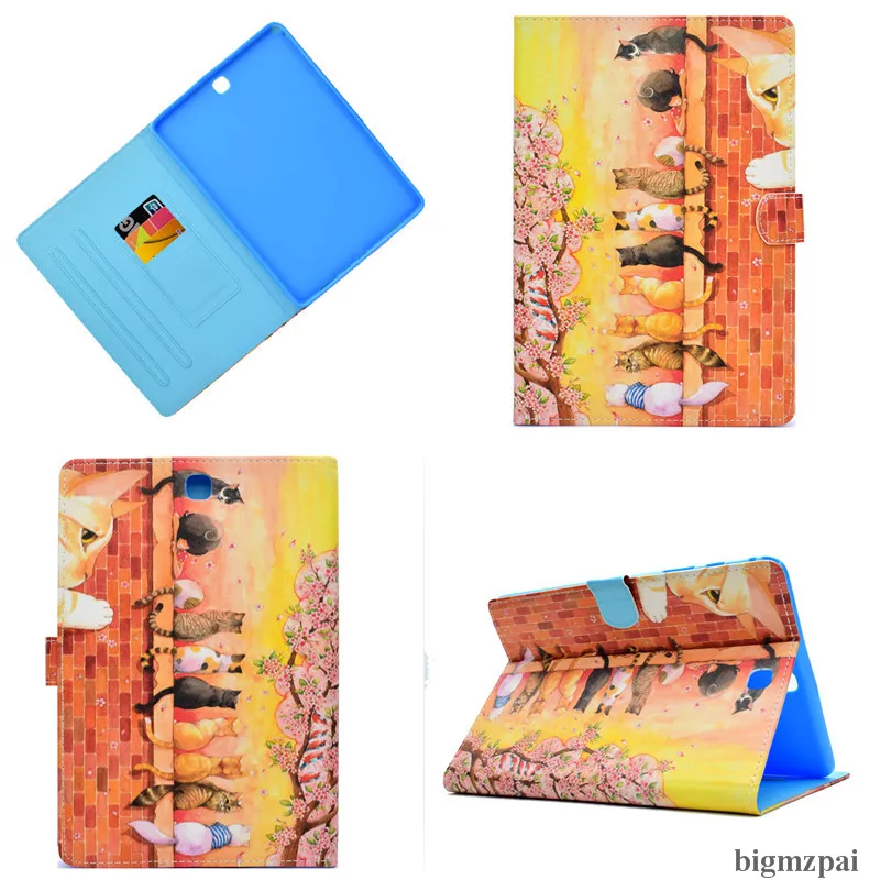 

Tablet Case For Samsung Galaxy Tab A 9.7 T550 T555 Smart Case 3D Printing PU Leather Flip Stand Tablet Coque Tab A SM-T550 T555
