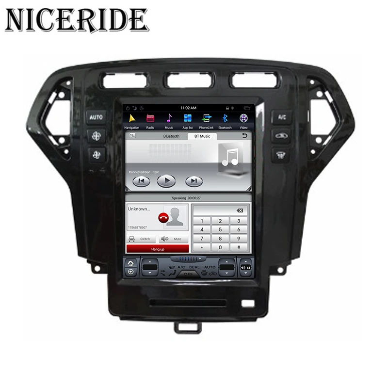 Clearance Niceride Vertical Screen Tesla Style 10.4" Car Dvd Player for Ford Mondeo 2007-2010 Car Radio Android 7.1 Gps Navigation BT Wifi 7