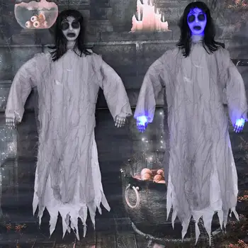

Scary Sound Light Hanging Ghost Haunted House Bar Halloween Party Props Decor