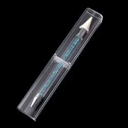 Двухсторонний пунктировальное перо для дизайна ногтей хрустальные бусины ручка шпильки комплектовщик восковой карандаш DIY маникюр