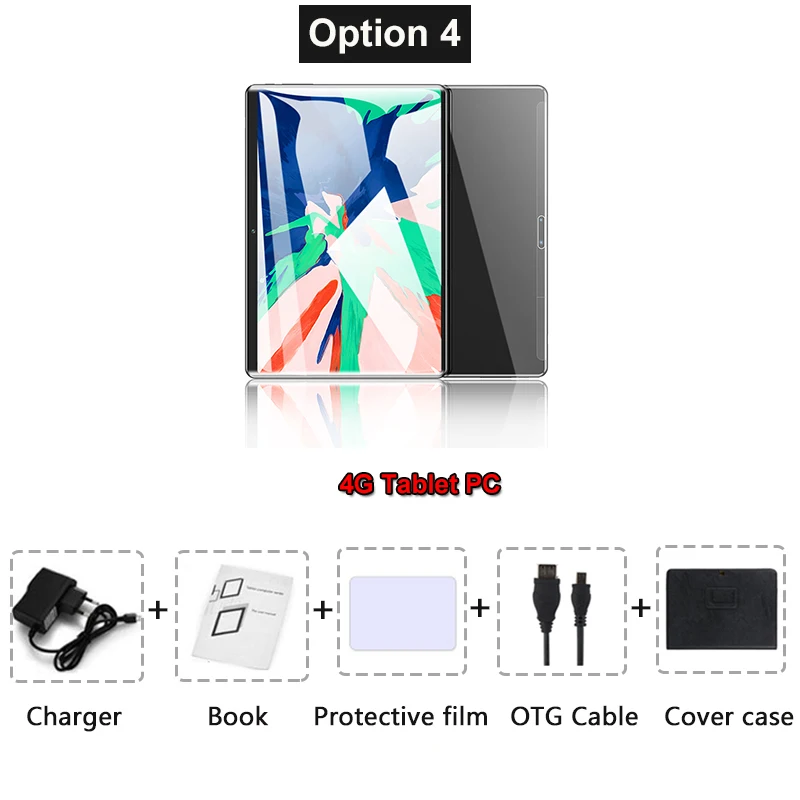Новейший 10,1 дюймовый планшетный ПК Android 8,0 Восьмиядерный 6 ГБ+ 64 ГБ 3G 4G Две sim-карты 1280*800 изогнутый экран wifi смарт-планшеты 10 - Комплект: Комплект 4