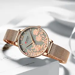 CURREN женские наручные часы из нержавеющей стали топ бренд класса люкс розовое золото сетка стильные женские часы для женщин часы relogio feminino