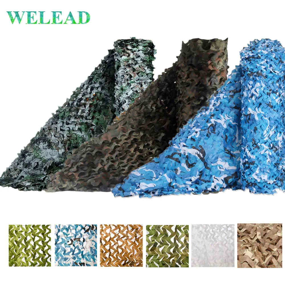 

WELEAD 2x3 Camouflage Net Reinforced Military Sea Blue 2x3M 2*3 2*3M 3x2 3x2M for Car Cover Outdoor Awning Sun Shading Mesh Hide
