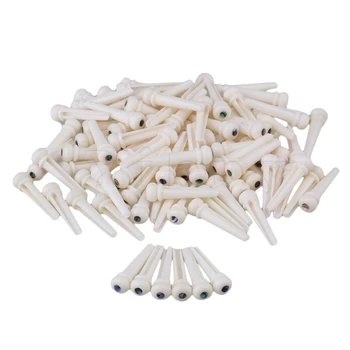 

Yibuy 60 Pieces Cattle Bone Acoustic Guitar 1.9mm Slot Bridge Pin with Pearl Shell Dot