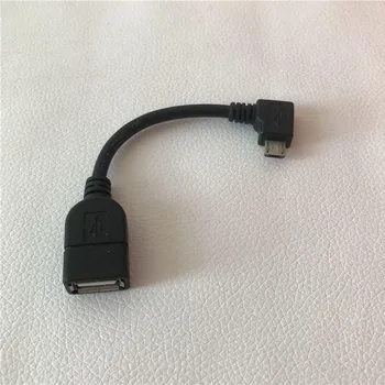 

100pcs/lot USB Type A OTG Female Adapter to Right Angle Bending Micro USB Male Connector Data Extension Cable 13cm Black