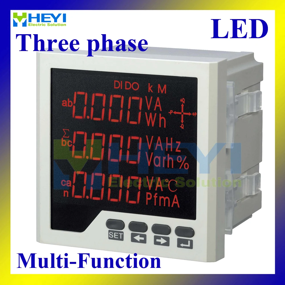Three phase digital meter 96*96mm smart multifunction meter with RS485