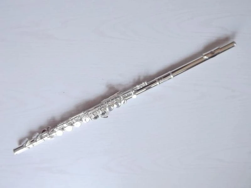 

High quality Flute 212SL musical instrument Flute16 over E-Key Flute Silver Plated music professional And leather pockets